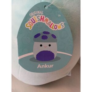 squishmallow Original Ankur‎ Blue Plush Mushroom Toy 16"